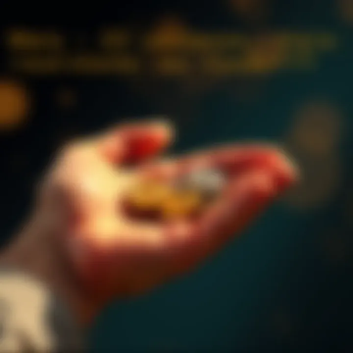 A hand holding a few coins, symbolizing small investments and dreams