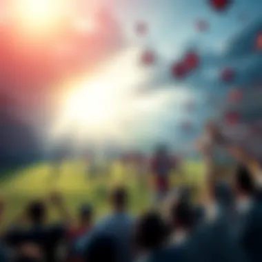 A football field with players in action, surrounded by fans cheering, highlighting excitement for college football betting