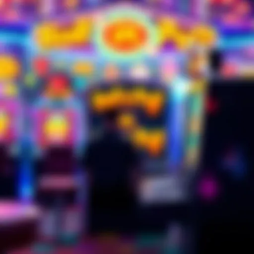 A vibrant depiction of the Huff n Puff casino game, showcasing its colorful graphics and playful theme with a dynamic slot machine atmosphere