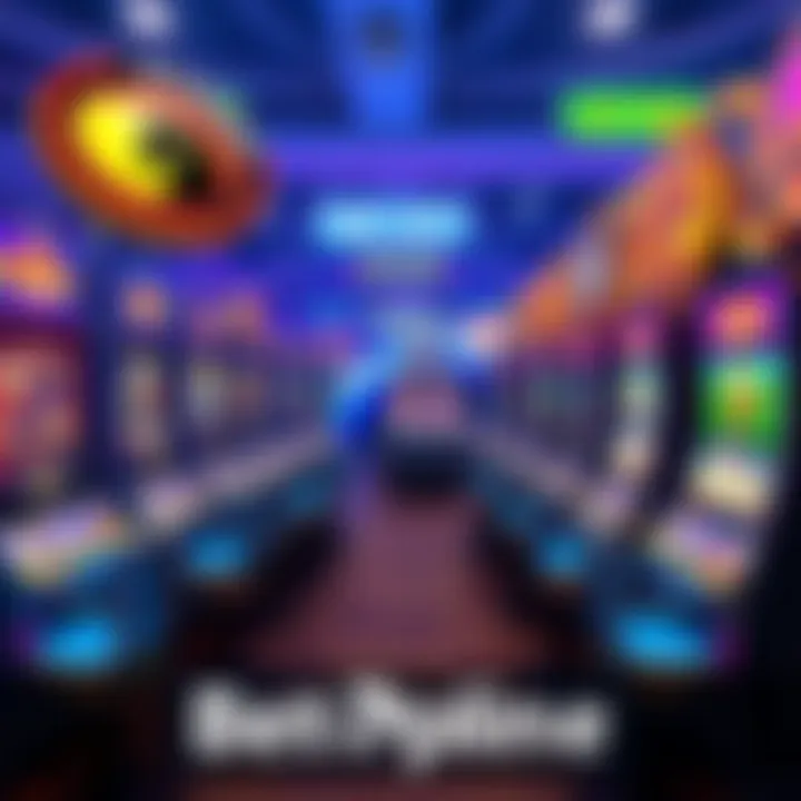 A variety of colorful slot machines displayed together, showcasing different themes and designs from BetOnline.