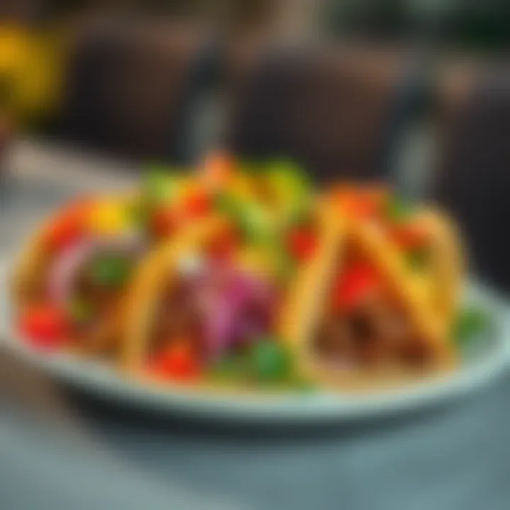 A variety of colorful, authentic Mexican tacos served on a plate, showcasing unique ingredients and fresh toppings.