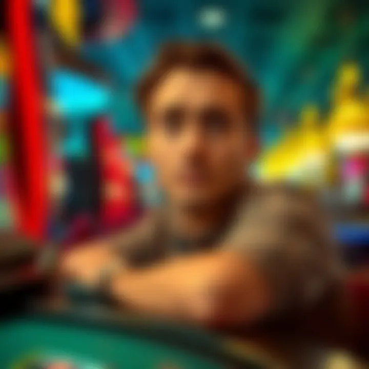 A person looking worried while playing a game at an online casino, representing beginner mistakes