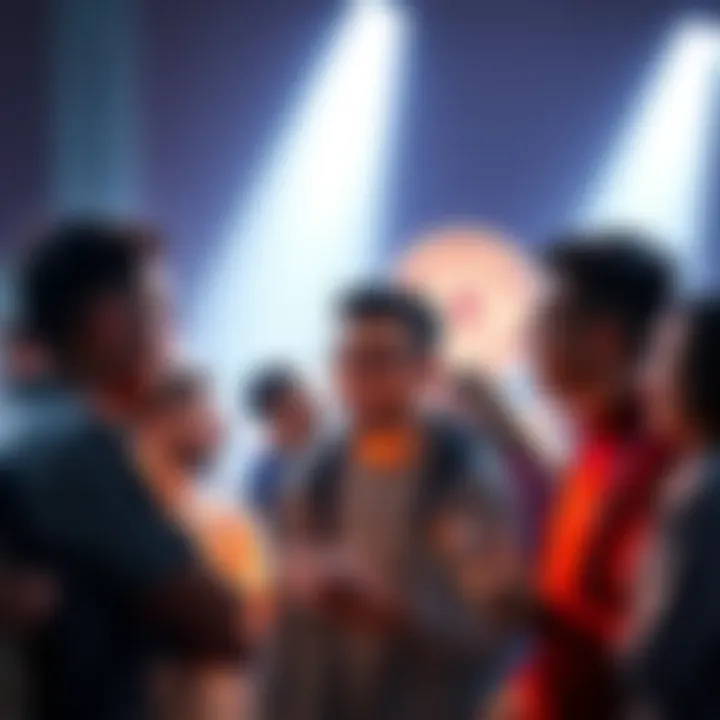 Group of people talking about the arrival of the third monthly prize for betting