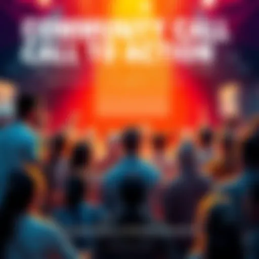 A diverse group of people gathered, discussing community issues and sharing ideas for a brighter future.