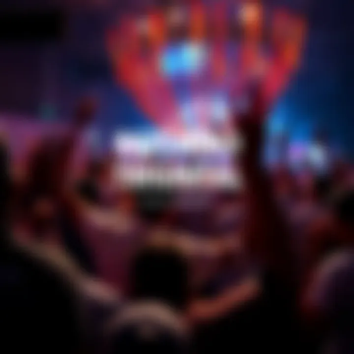 A lively gathering of people celebrating a triumphant return with enthusiasm and energy.