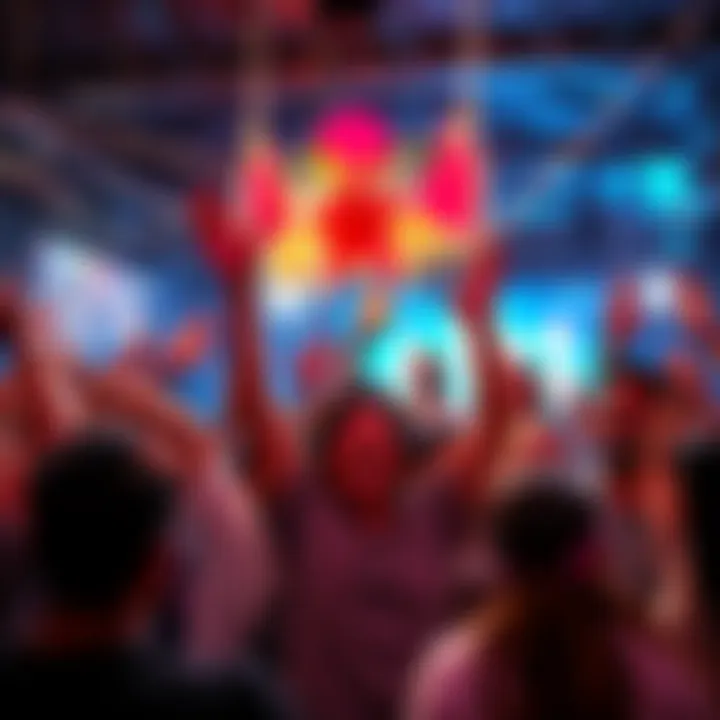 Community celebration People celebrating a recent achievement with joy and camaraderie in a lively setting.