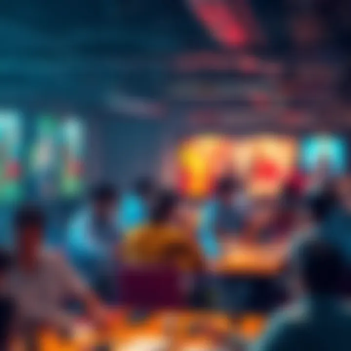 People engaging in various activities and discussions in an online forum setting.