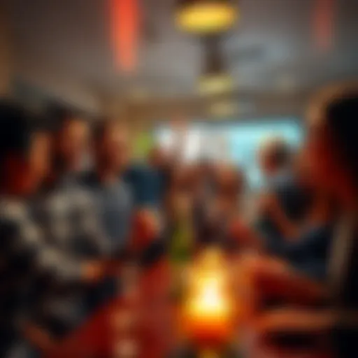 A group of people celebrating their success in a community setting with smiles and excitement