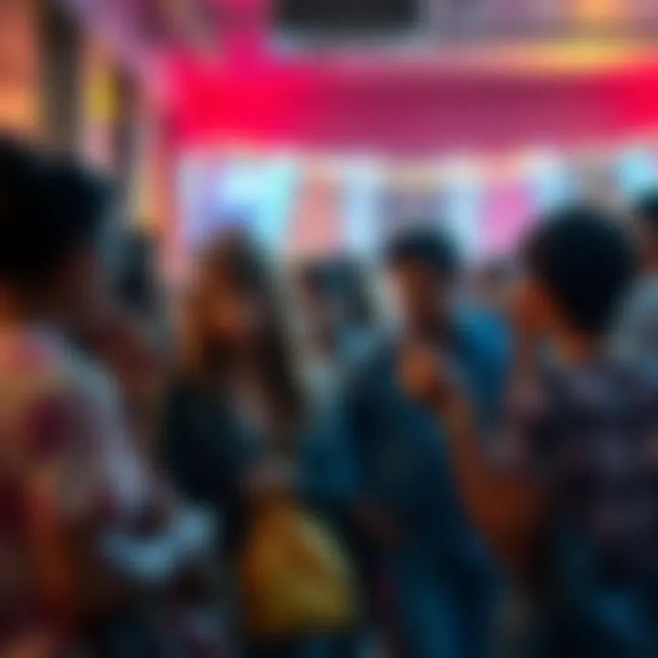 Group of people discussing their dissatisfaction with monthly LFG practices in a public space