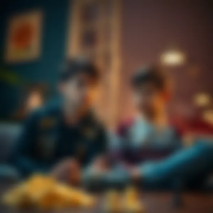 A teenage boy sits down with his younger brother, looking worried as they discuss gambling and its risks after losing their family dog.