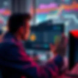 A worried person looking at a computer screen displaying a cryptocurrency account with a large balance.