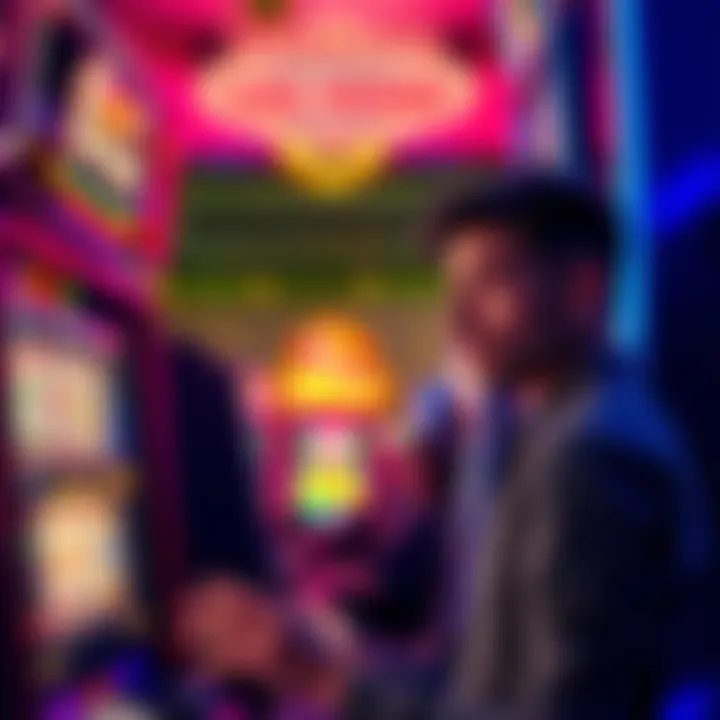 A person looks puzzled while checking slot machine credits in a Las Vegas casino, focusing on an unclear 'other' category.