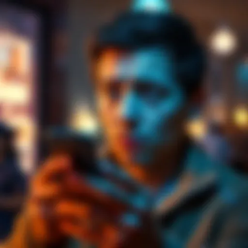 A person looking puzzled at their phone, wondering if they posted something online