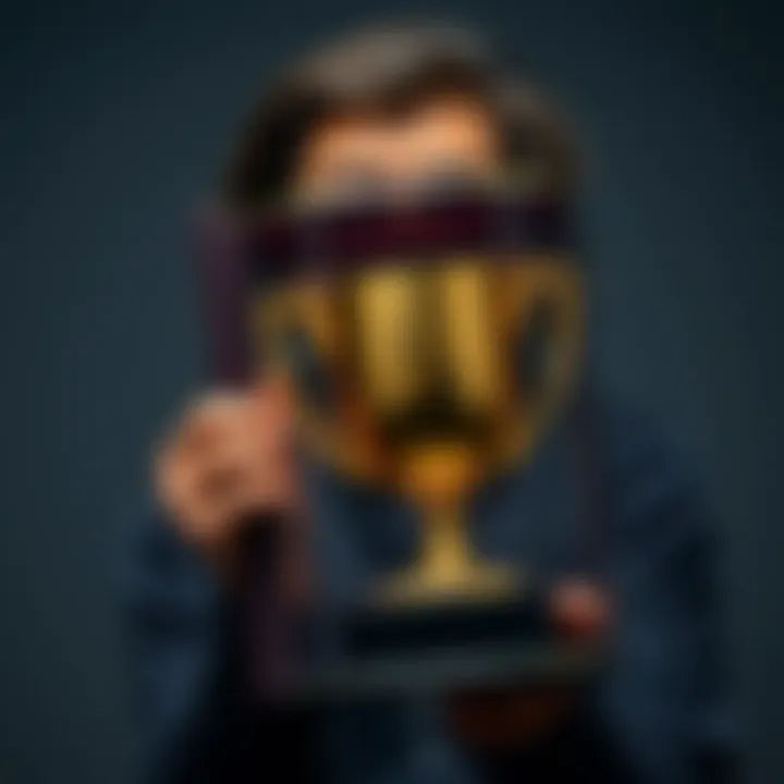 A person looking confused while holding an empty trophy case, illustrating the feeling of missing out on an expected award