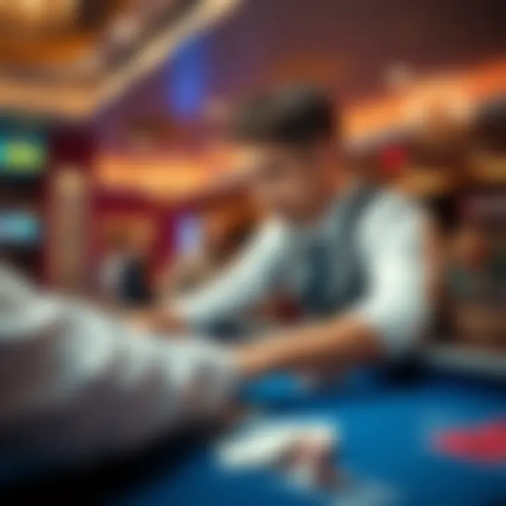 A confused player struggles to place a bet at a casino table, causing a delay in the game.