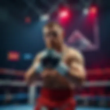 Conor McGregor prepares for a fight in the ring, showcasing his stance and focus before a match.