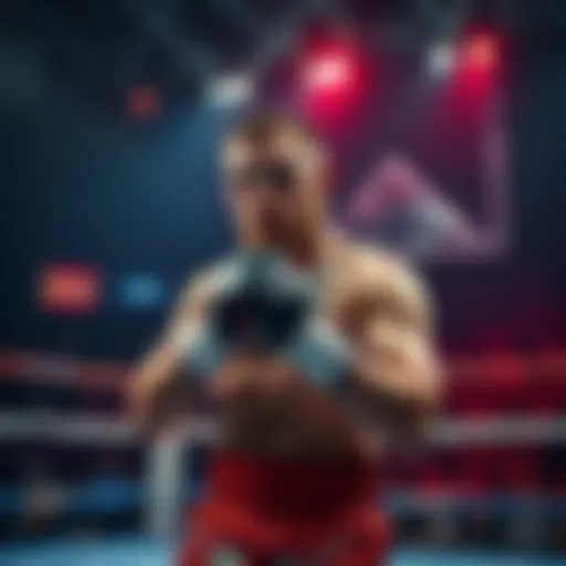 Conor McGregor prepares for a fight in the ring, showcasing his stance and focus before a match.