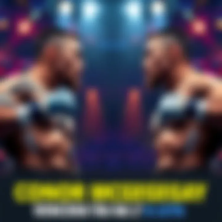 Conor McGregor and Max Holloway standing in the ring, ready to fight, with a tense atmosphere