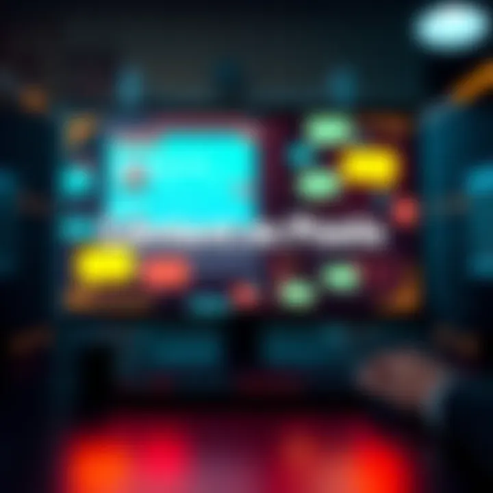 A vibrant graphic showing a digital screen displaying new content updates, with chat bubbles to represent online interactions, capturing the excitement of a new journey in online discussions