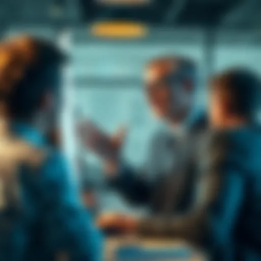 Cooper sharing effective business tactics with a group of people in a meeting.