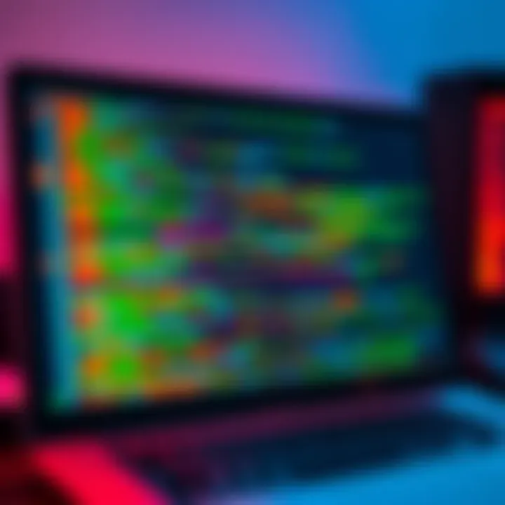 A computer screen displaying code with formatting issues, showing lines of code crammed together without spaces, highlighting the need for proper formatting.
