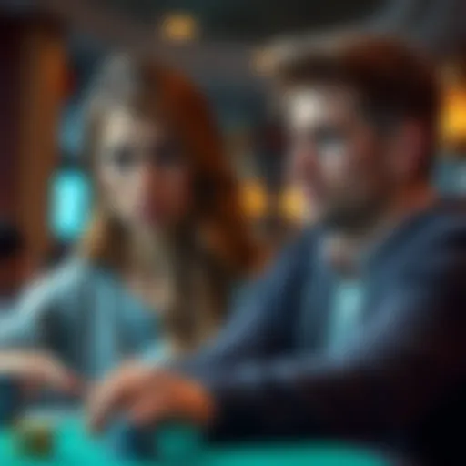 A young couple having a serious conversation, with one looking concerned about the other's gambling habits
