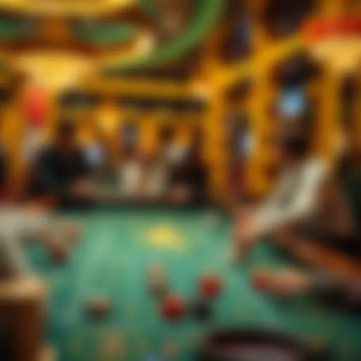 A craps table filled with players placing bets and rolling dice in a Las Vegas casino