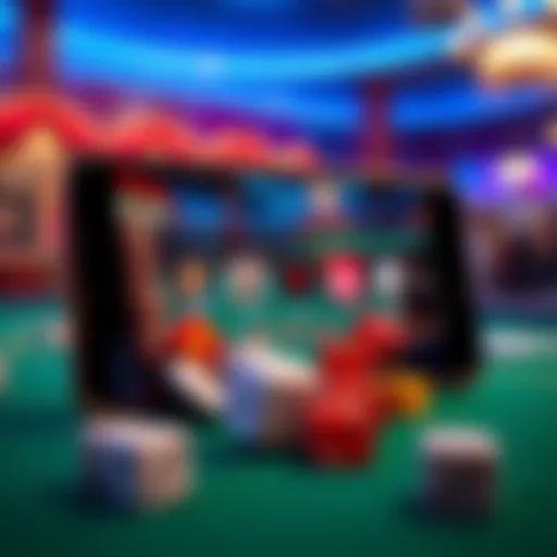 Craps gaming apps on a smartphone A smartphone displaying various craps gaming apps with dice and a casino background
