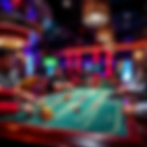 Players enjoying a live craps game at WarHorse Casino in Lincoln, NE, with colorful chips and dice on the table.