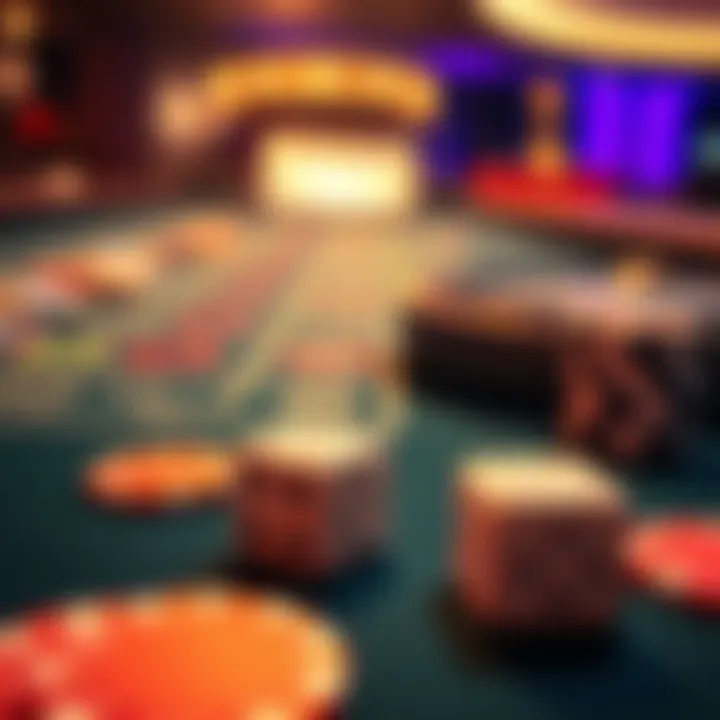 A craps table showing chips and dice, highlighting a betting strategy