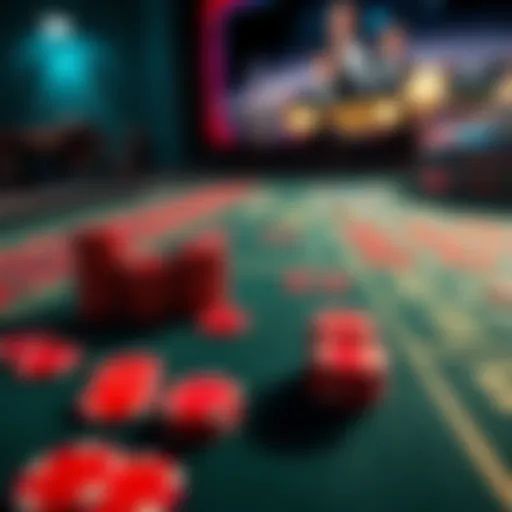 A craps table displaying red chips instead of the usual green chips, highlighting a player's unusual payment experience.