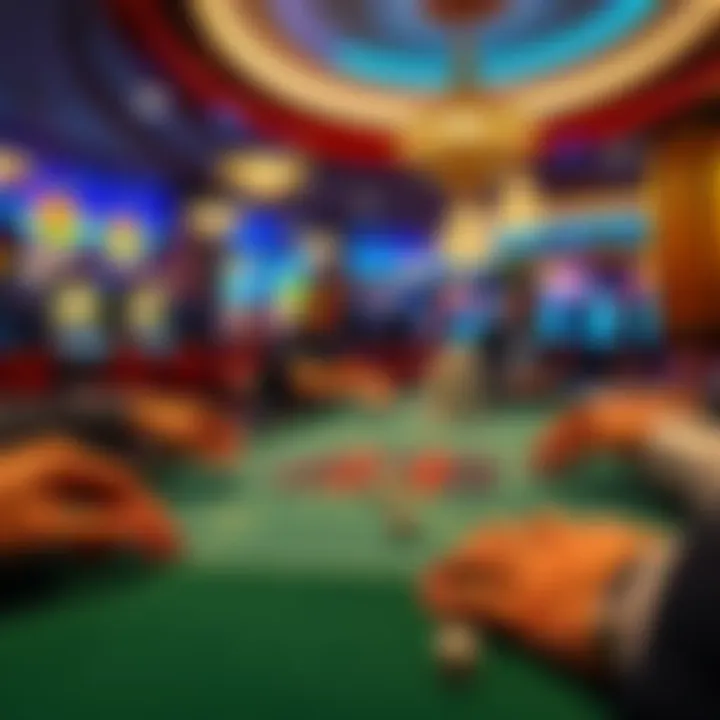 Craps table in Las Vegas casino A lively craps table with players throwing dice in a bustling Las Vegas casino