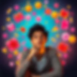 A person thinking creatively about how to use small rewards responsibly, surrounded by colorful options like savings, gifts, and experiences.