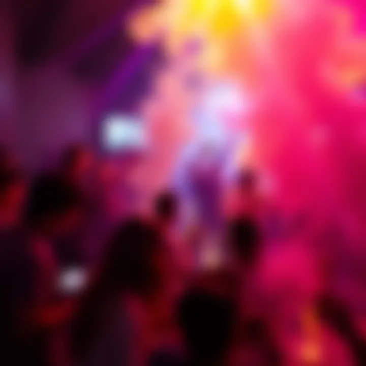 People engaging in creative activities, surrounded by vibrant colors and energy, symbolizing the 'Blaze It' movement.