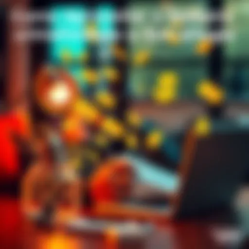 A person brainstorming money-making ideas with a notebook and laptop