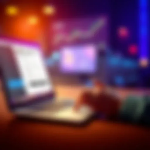 A person using a laptop to file a credit card dispute related to online betting sites.