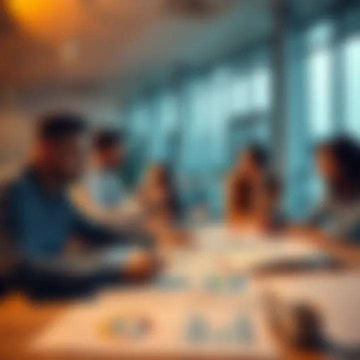 A team of professionals discussing project plans with notes and charts on a table, highlighting the importance of critical analysis in project management.