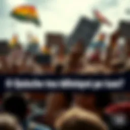 A crowd of people holding signs and shouting during a protest, showcasing public anger and frustration.