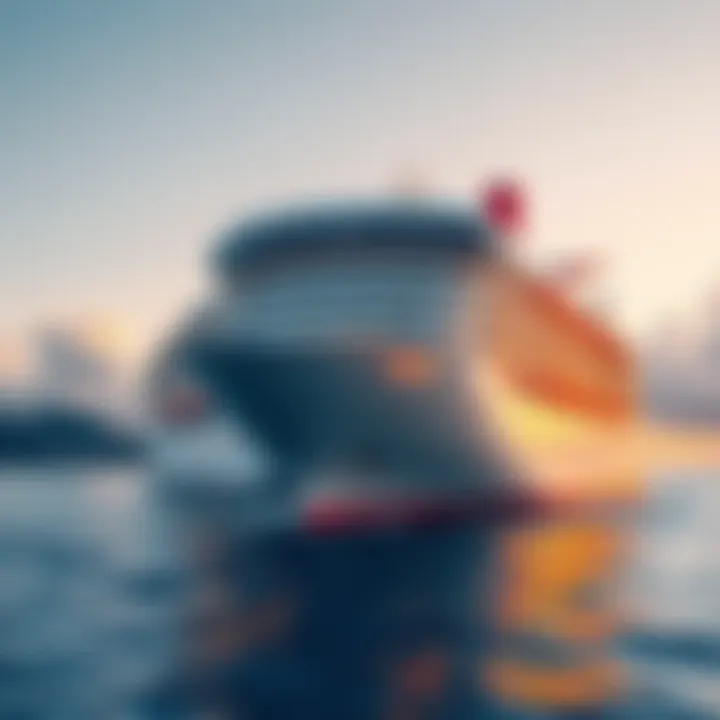 A cruise ship setting sail from the port of San Juan, clear skies and calm waters