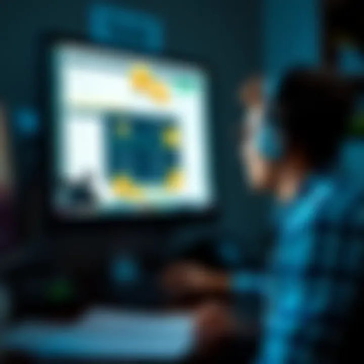 A person looking at a computer screen with cryptocurrency symbols and tax forms, contemplating the impact of taxes on betting in crypto.