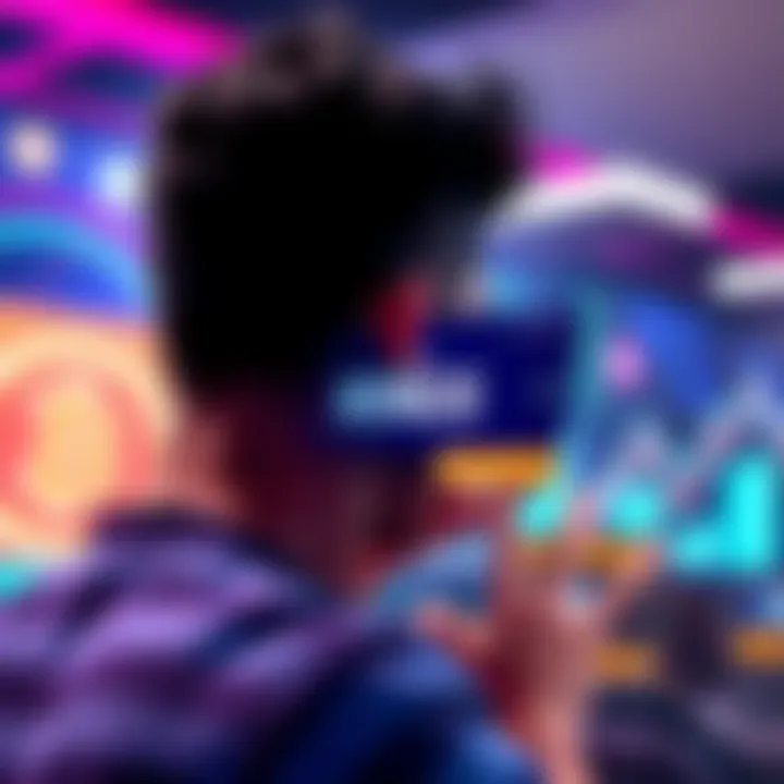 A graphic showing a person looking at their crypto account with a bonus notification on the screen