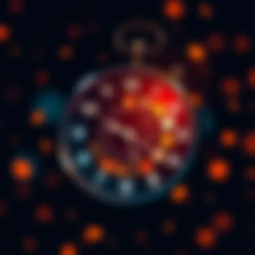 A clock with digital currency symbols indicating the time for crypto deposit bonus release