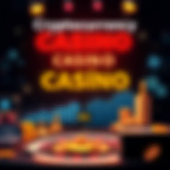 A graphic showing the differences in profit and loss between traditional casinos and cryptocurrency casinos, featuring charts and icons related to gambling.