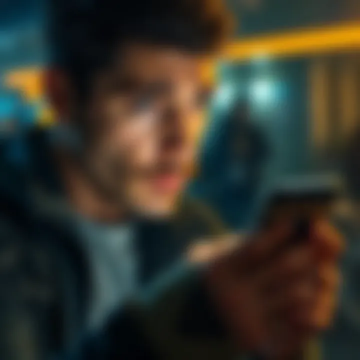 Individual looking stressed while checking a crypto wallet on a smartphone, concerned about withdrawal issues