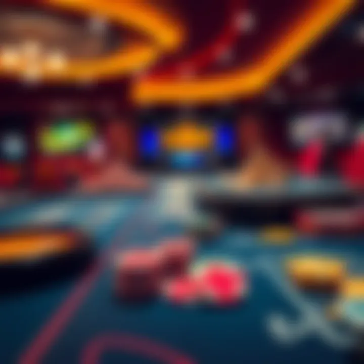 A user-friendly cryptocurrency casino with gaming tables and colorful chips, emphasizing a fun and trustworthy atmosphere without KYC requirements.