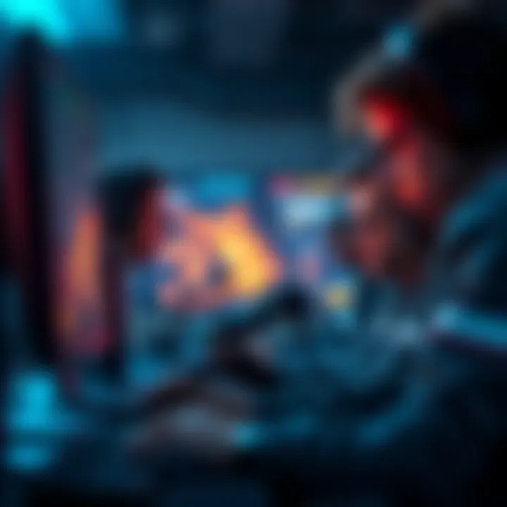 CS2 Team Performance Analysis A group of gamers focused on a computer screen during a CS2 match, showing intense concentration and teamwork