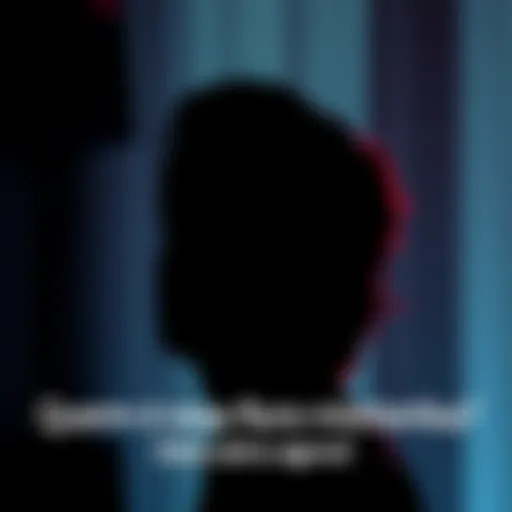 Silhouette of a person looking questioningly with an expressive face