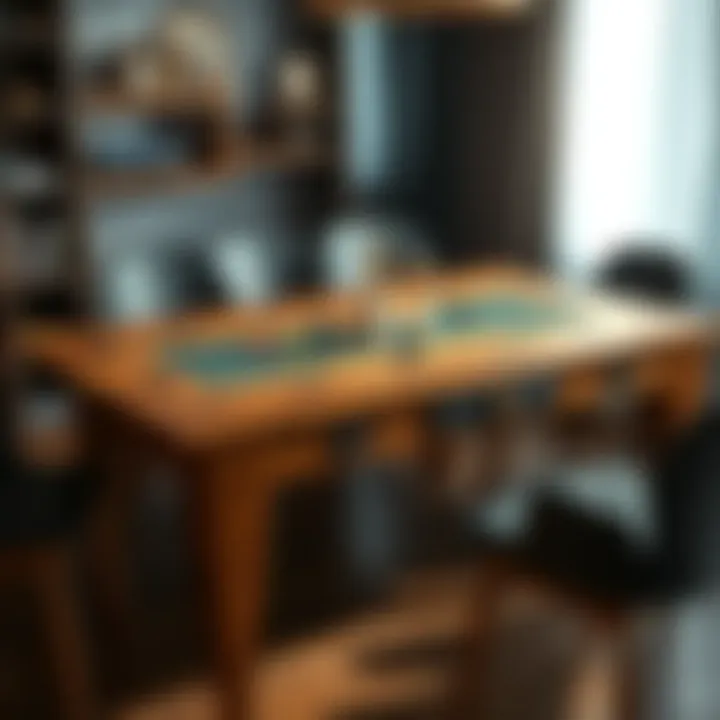 A personalized game table made of walnut wood with custom felt, designed for entertainment.