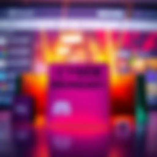 A vibrant graphic showing Cyber Monday deals with shopping bags and discounts, set within a Discord chat background.