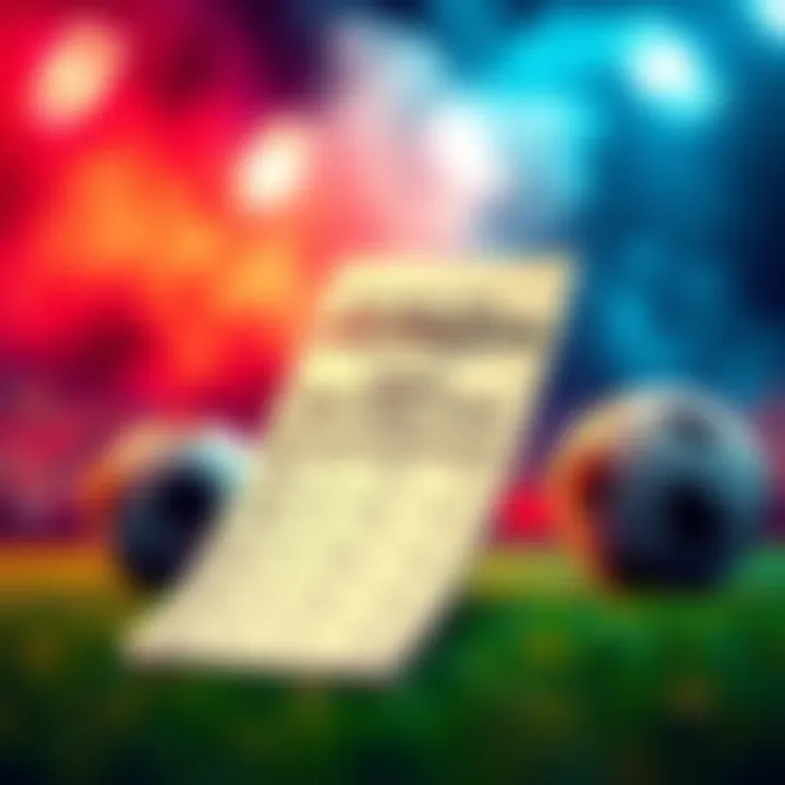 Graphic showing a betting slip with odds and sports symbols